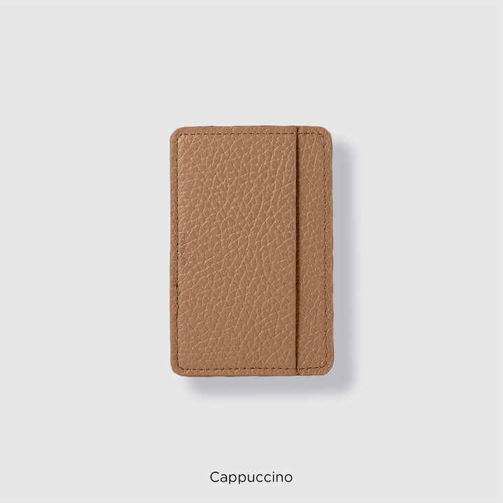 Pochette porte-cartes en cuir véritable compatible MagSafe, 32 couleurs, cuir italien grainé
