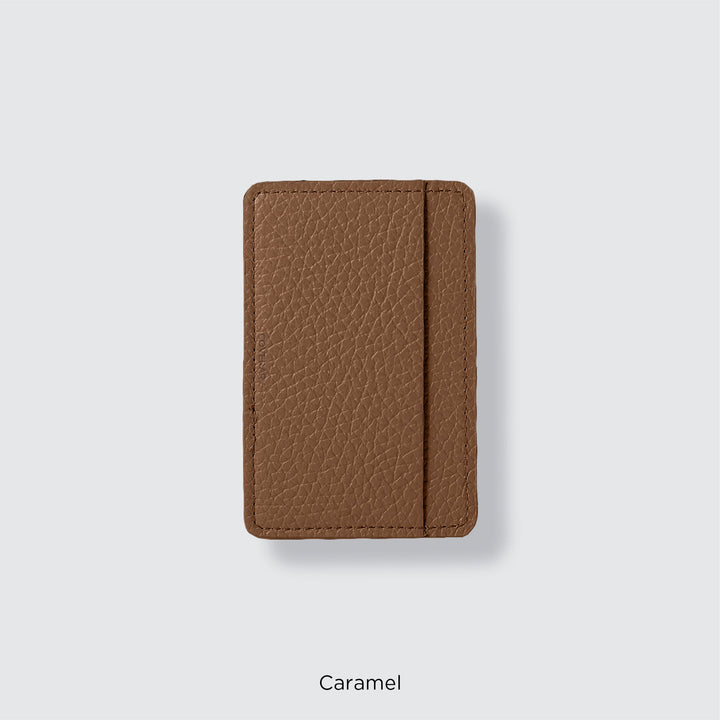 Pochette porte-cartes en cuir véritable compatible MagSafe, 32 couleurs, cuir italien grainé