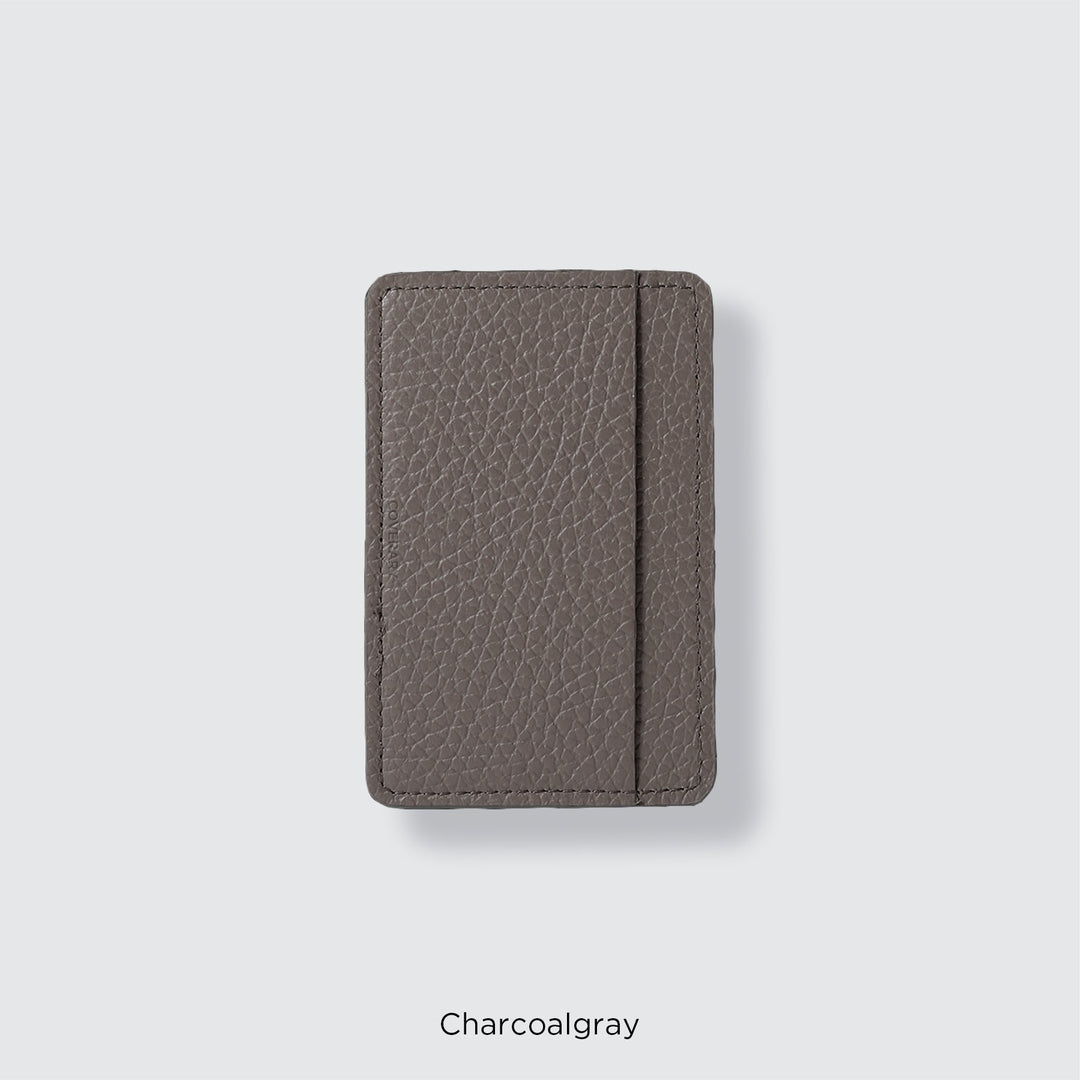 Pochette porte-cartes en cuir véritable compatible MagSafe, 32 couleurs, cuir italien grainé