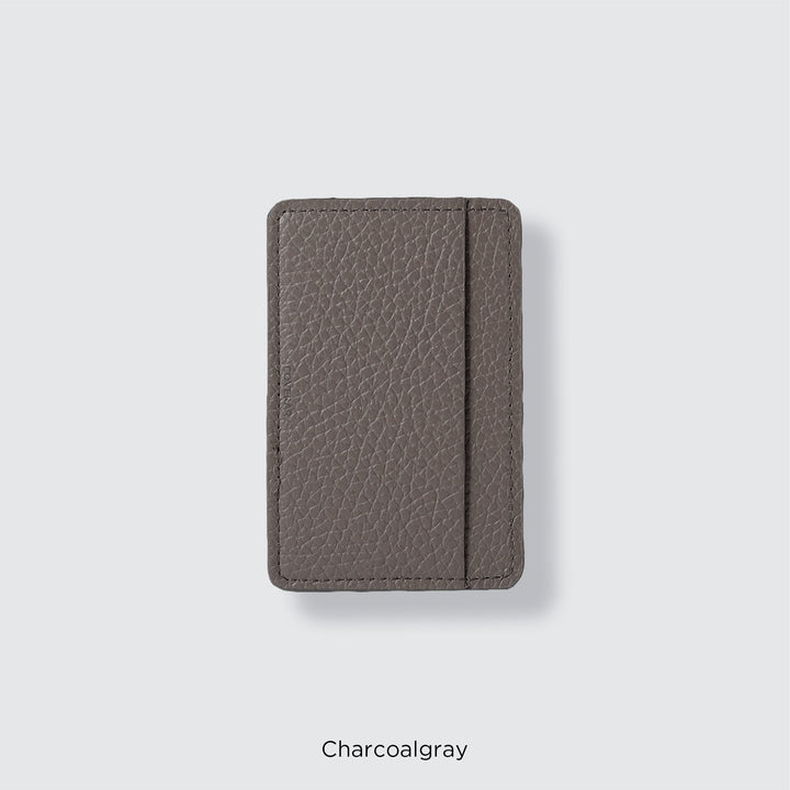 Pochette porte-cartes en cuir véritable compatible MagSafe, 32 couleurs, cuir italien grainé