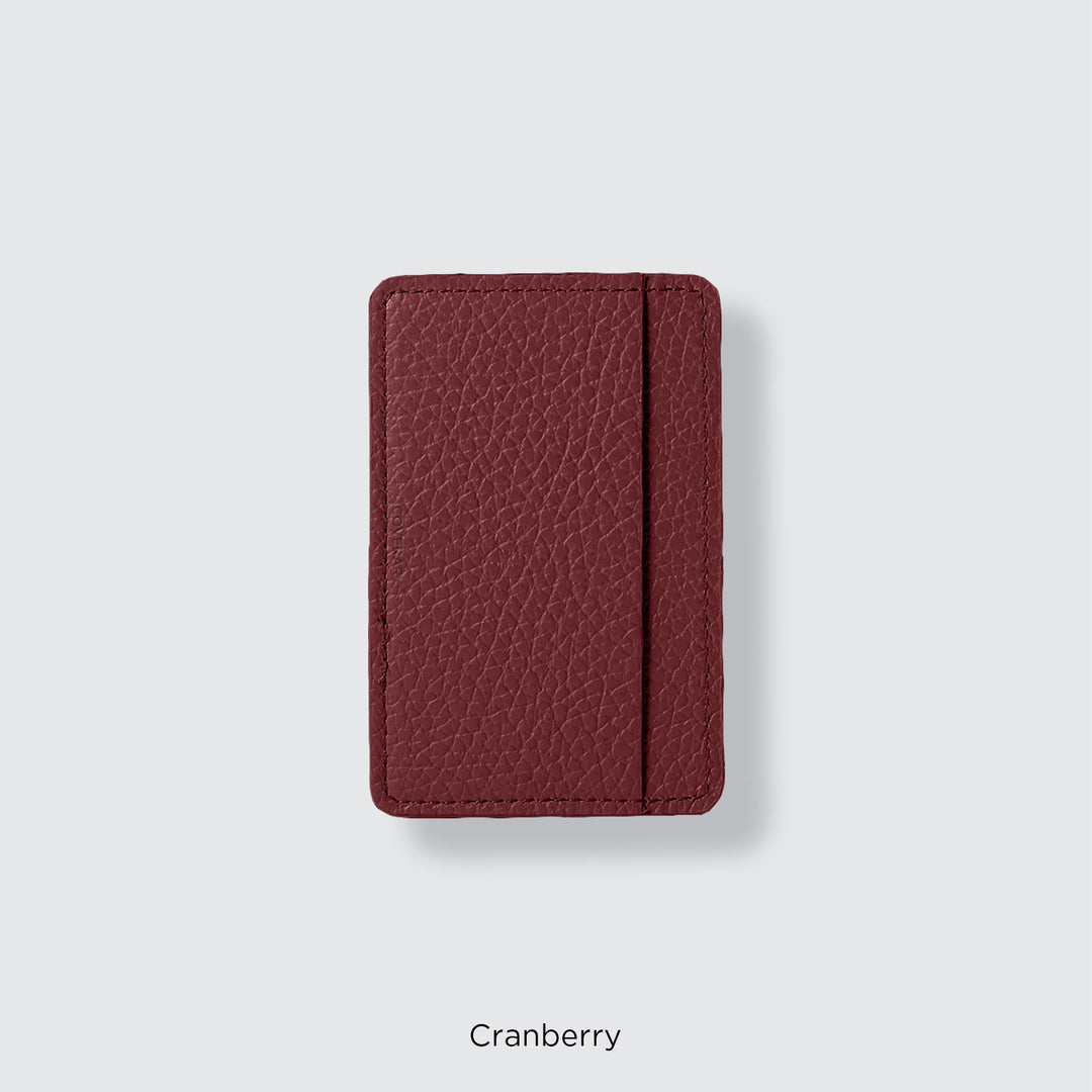 Pochette porte-cartes en cuir véritable compatible MagSafe, 32 couleurs, cuir italien grainé
