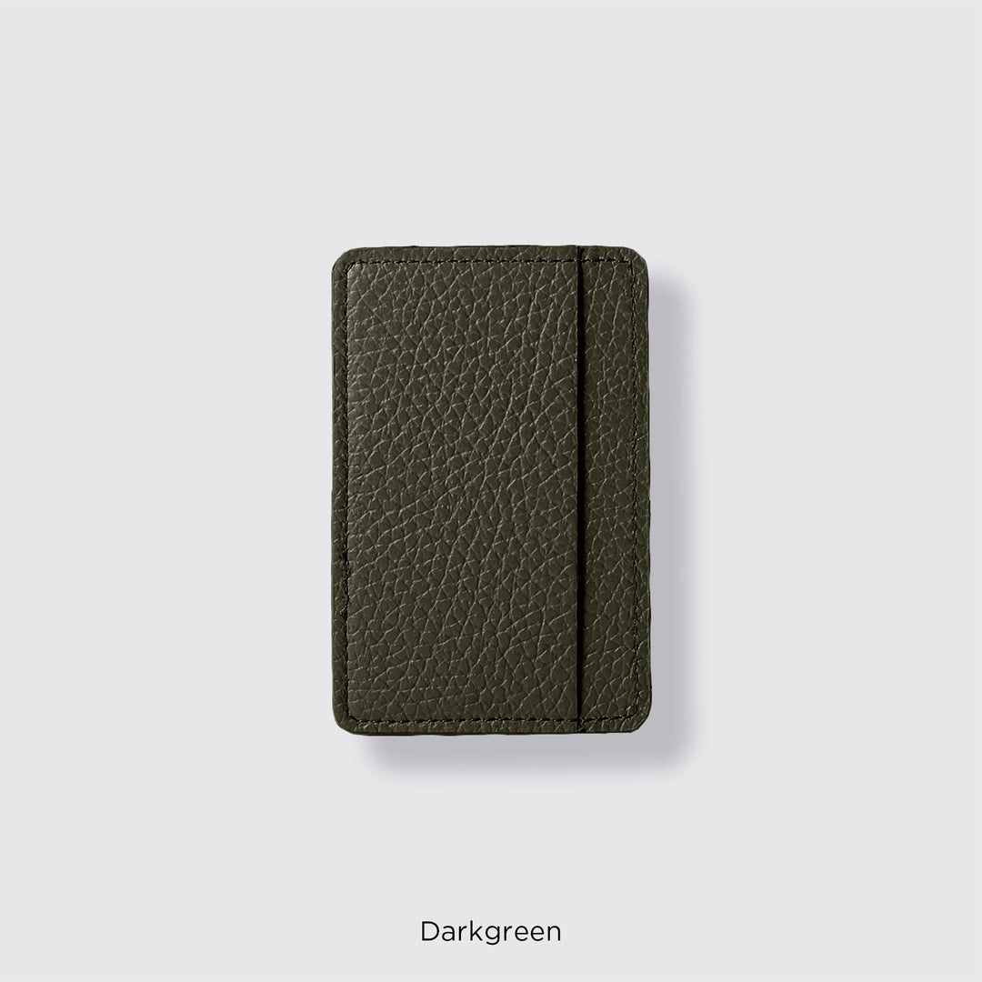 Pochette porte-cartes en cuir véritable compatible MagSafe, 32 couleurs, cuir italien grainé
