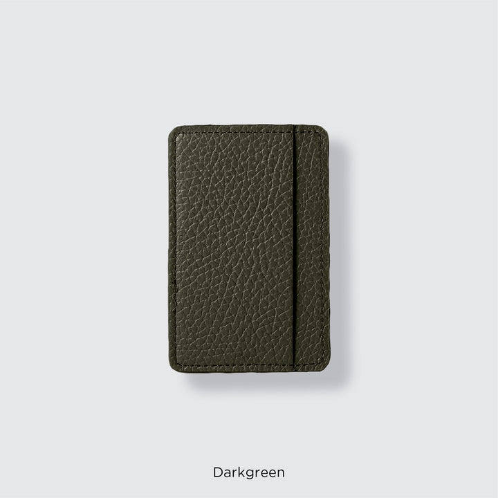 Pochette porte-cartes en cuir véritable compatible MagSafe, 32 couleurs, cuir italien grainé