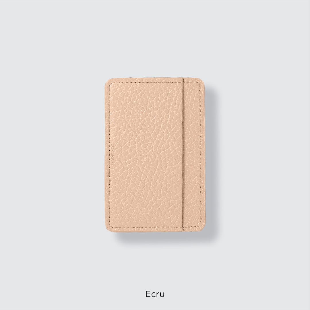 Pochette porte-cartes en cuir véritable compatible MagSafe, 32 couleurs, cuir italien grainé