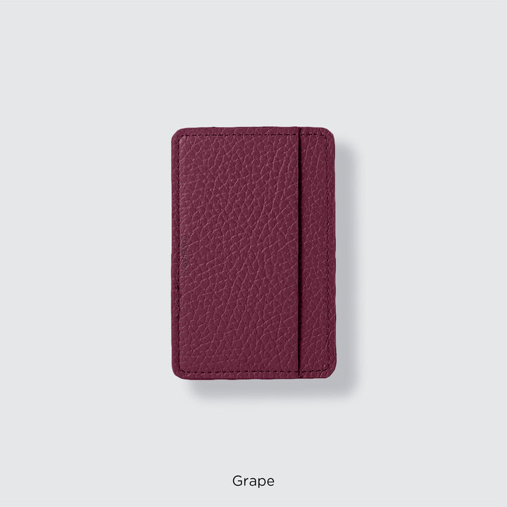 Pochette porte-cartes en cuir véritable compatible MagSafe, 32 couleurs, cuir italien grainé