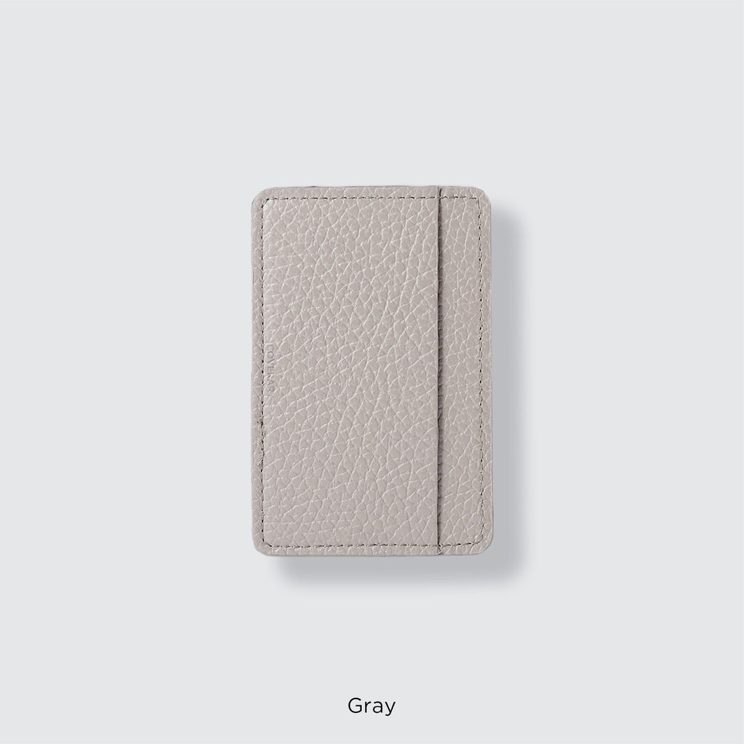 Pochette porte-cartes en cuir véritable compatible MagSafe, 32 couleurs, cuir italien grainé