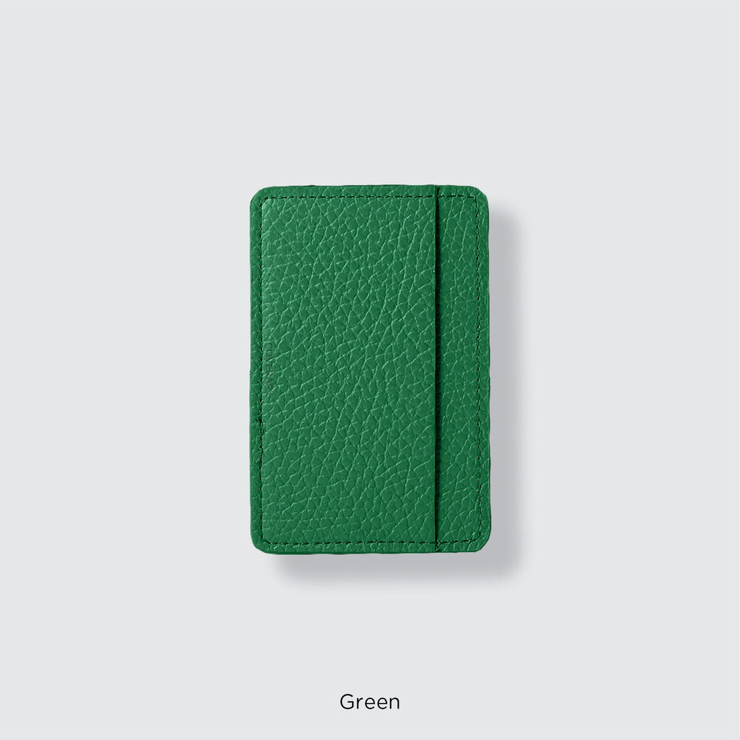 Pochette porte-cartes en cuir véritable compatible MagSafe, 32 couleurs, cuir italien grainé