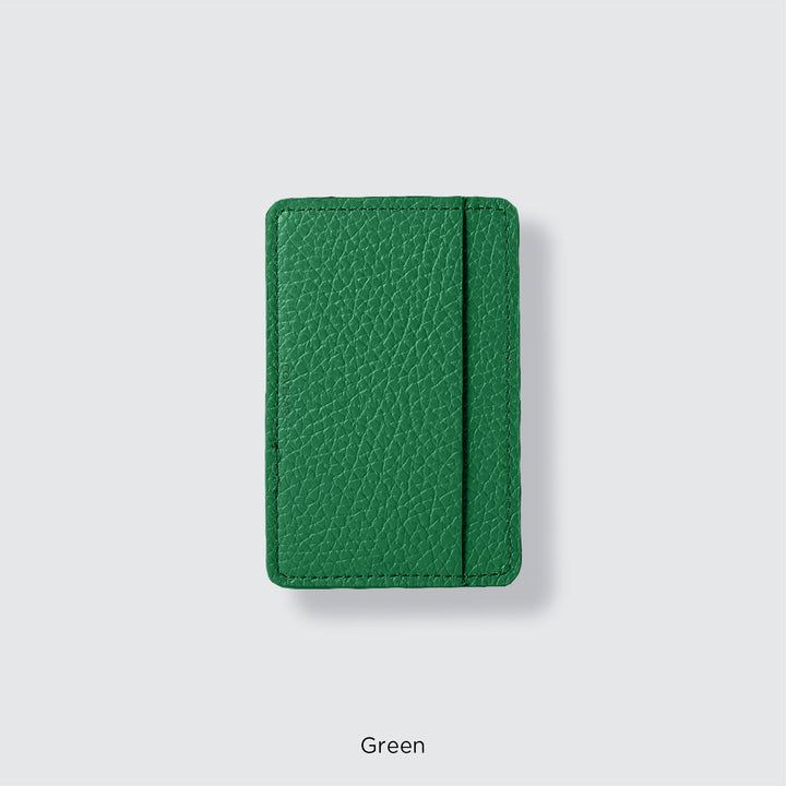 Pochette porte-cartes en cuir véritable compatible MagSafe, 32 couleurs, cuir italien grainé
