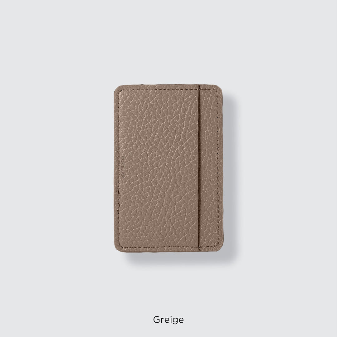 Pochette porte-cartes en cuir véritable compatible MagSafe, 32 couleurs, cuir italien grainé