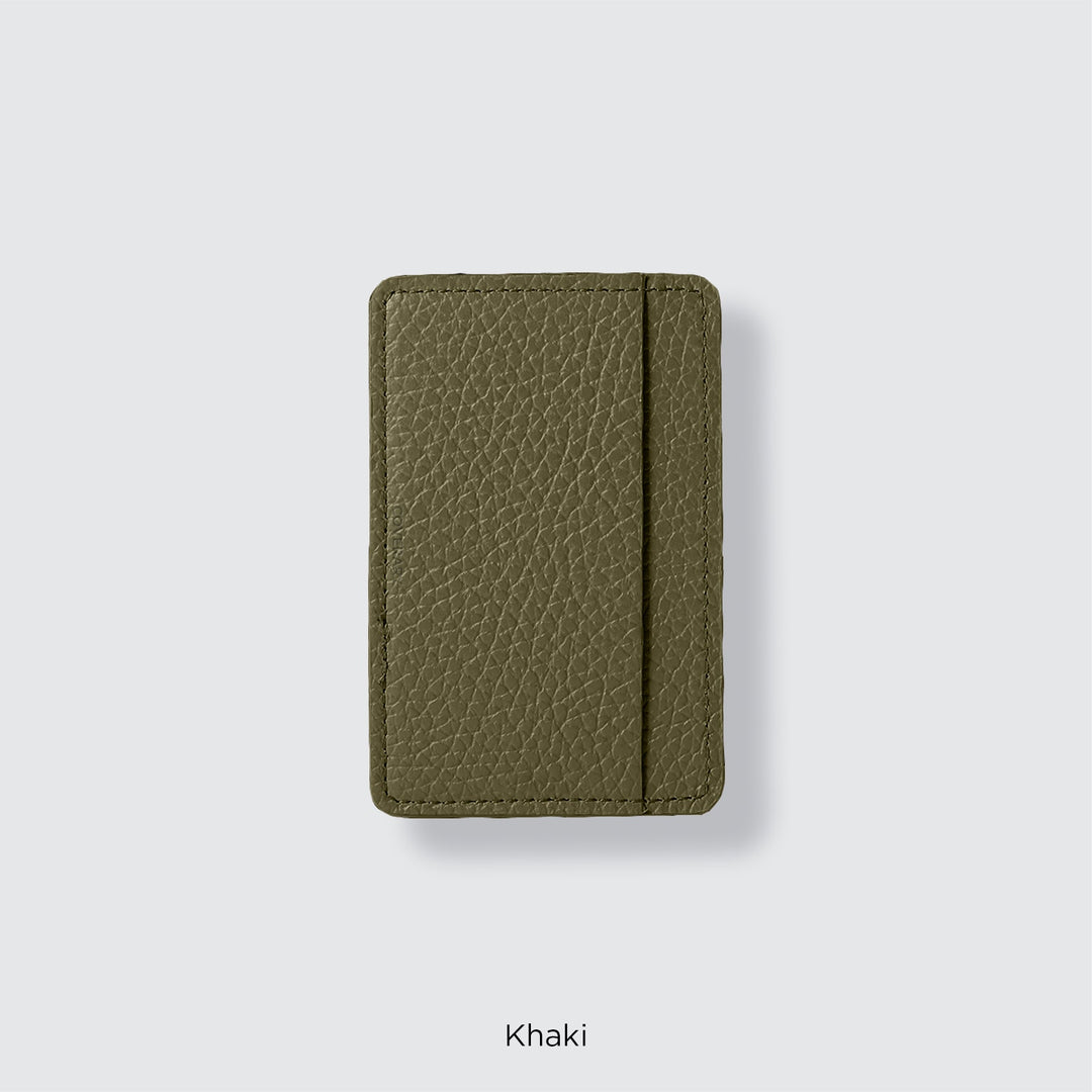 Pochette porte-cartes en cuir véritable compatible MagSafe, 32 couleurs, cuir italien grainé