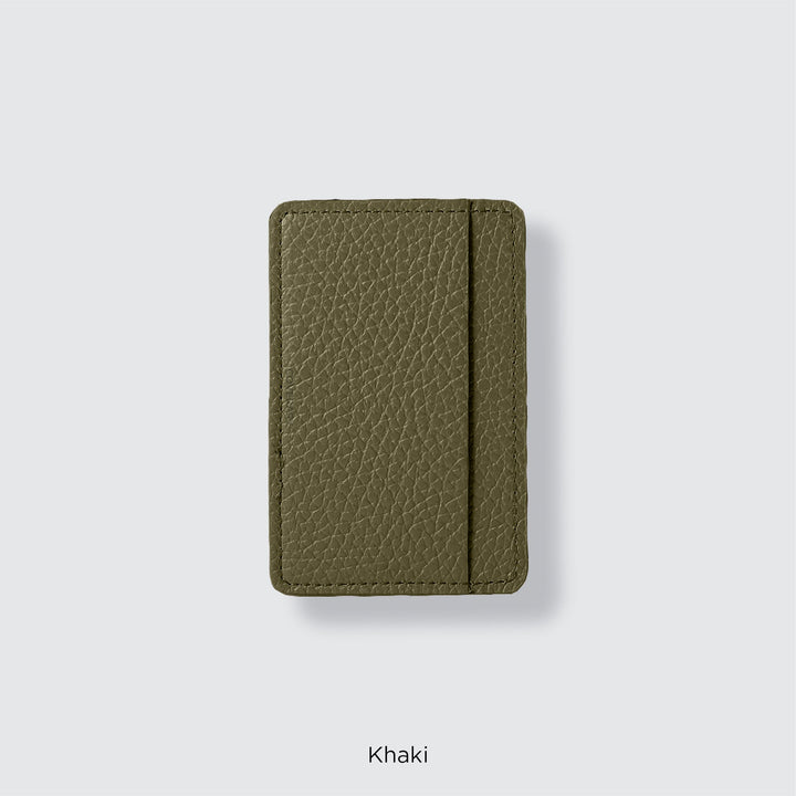 Pochette porte-cartes en cuir véritable compatible MagSafe, 32 couleurs, cuir italien grainé