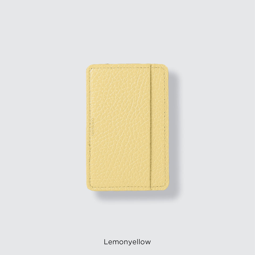 Pochette porte-cartes en cuir véritable compatible MagSafe, 32 couleurs, cuir italien grainé