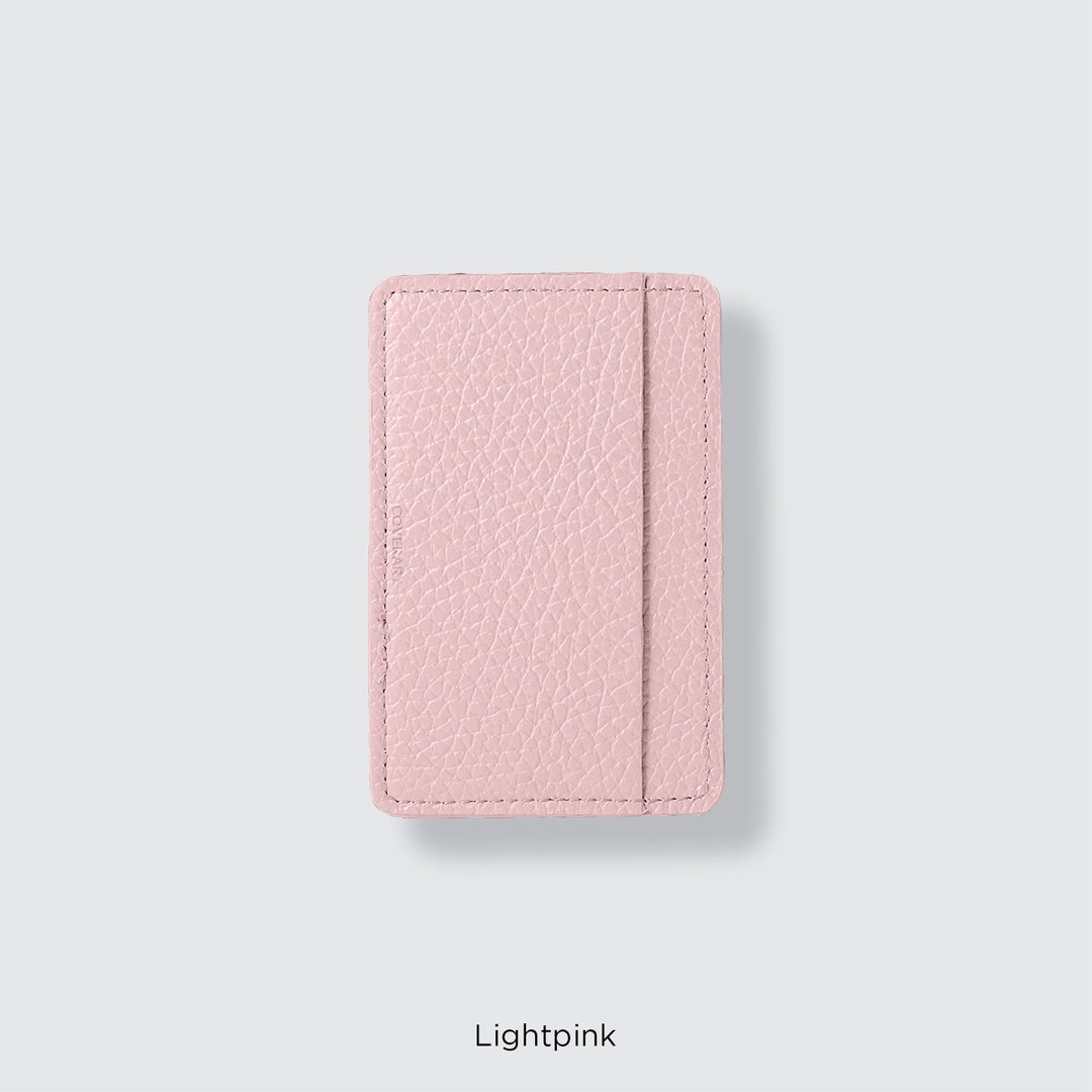 Pochette porte-cartes en cuir véritable compatible MagSafe, 32 couleurs, cuir italien grainé