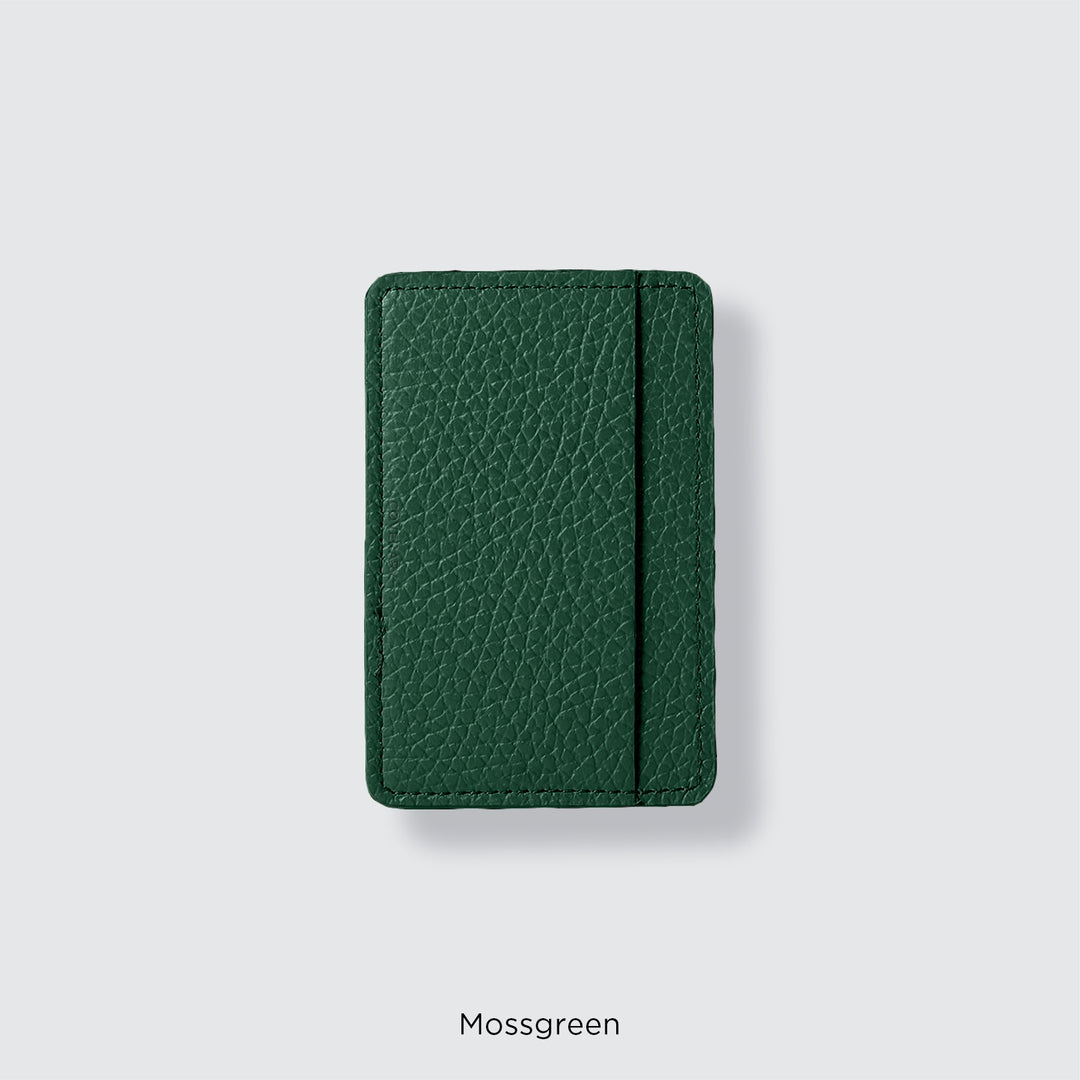 Pochette porte-cartes en cuir véritable compatible MagSafe, 32 couleurs, cuir italien grainé