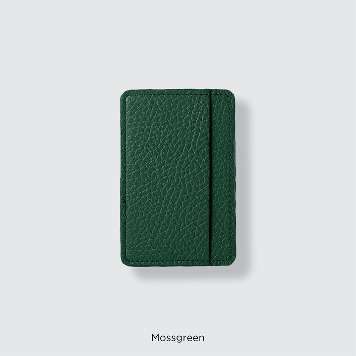 Pochette porte-cartes en cuir véritable compatible MagSafe, 32 couleurs, cuir italien grainé