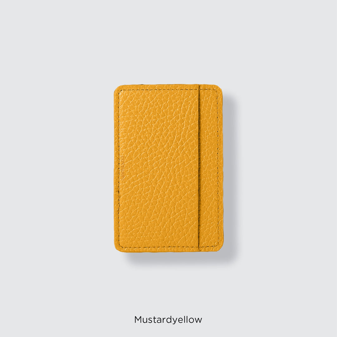 Pochette porte-cartes en cuir véritable compatible MagSafe, 32 couleurs, cuir italien grainé