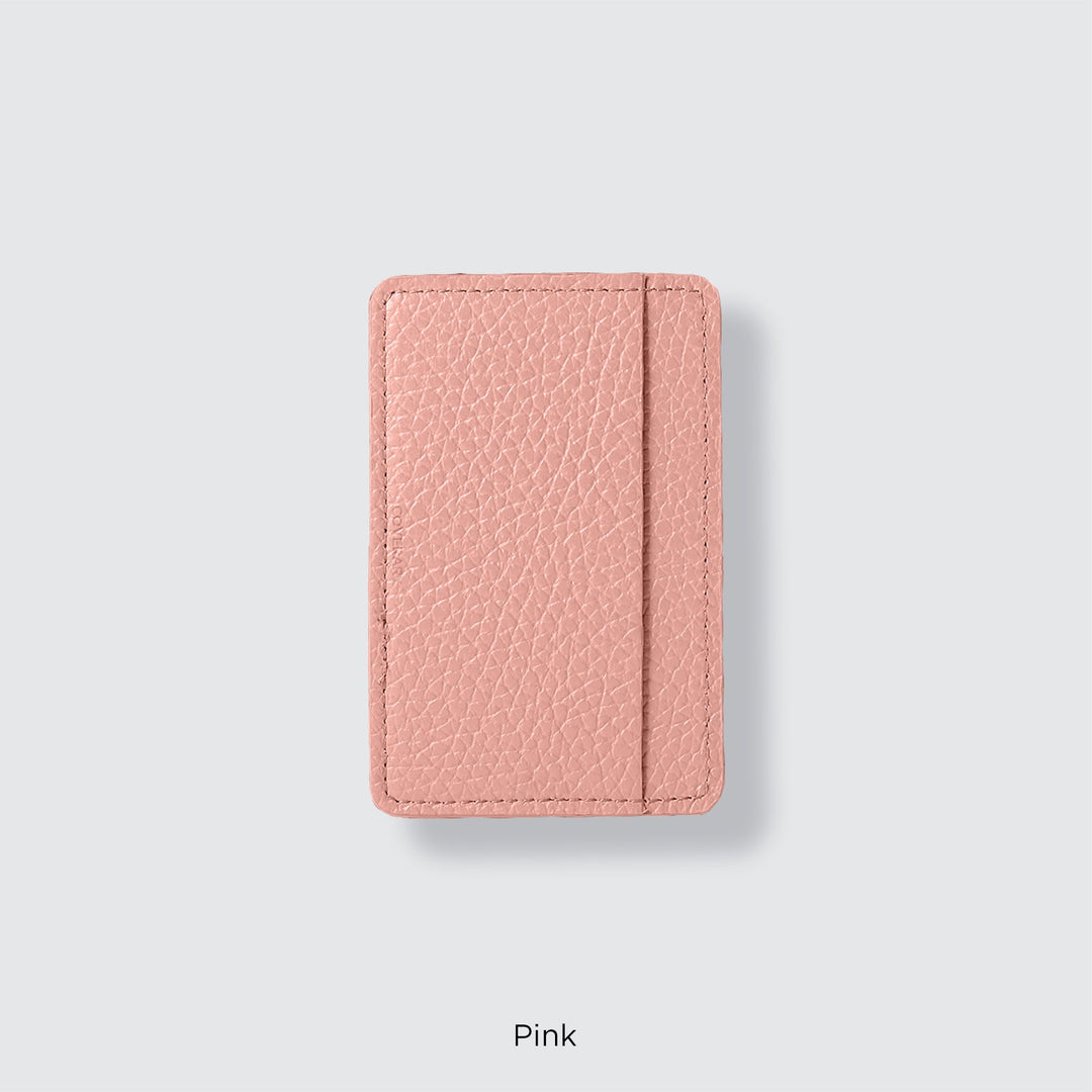 Pochette porte-cartes en cuir véritable compatible MagSafe, 32 couleurs, cuir italien grainé