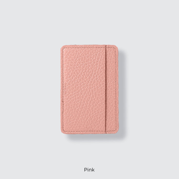Pochette porte-cartes en cuir véritable compatible MagSafe, 32 couleurs, cuir italien grainé