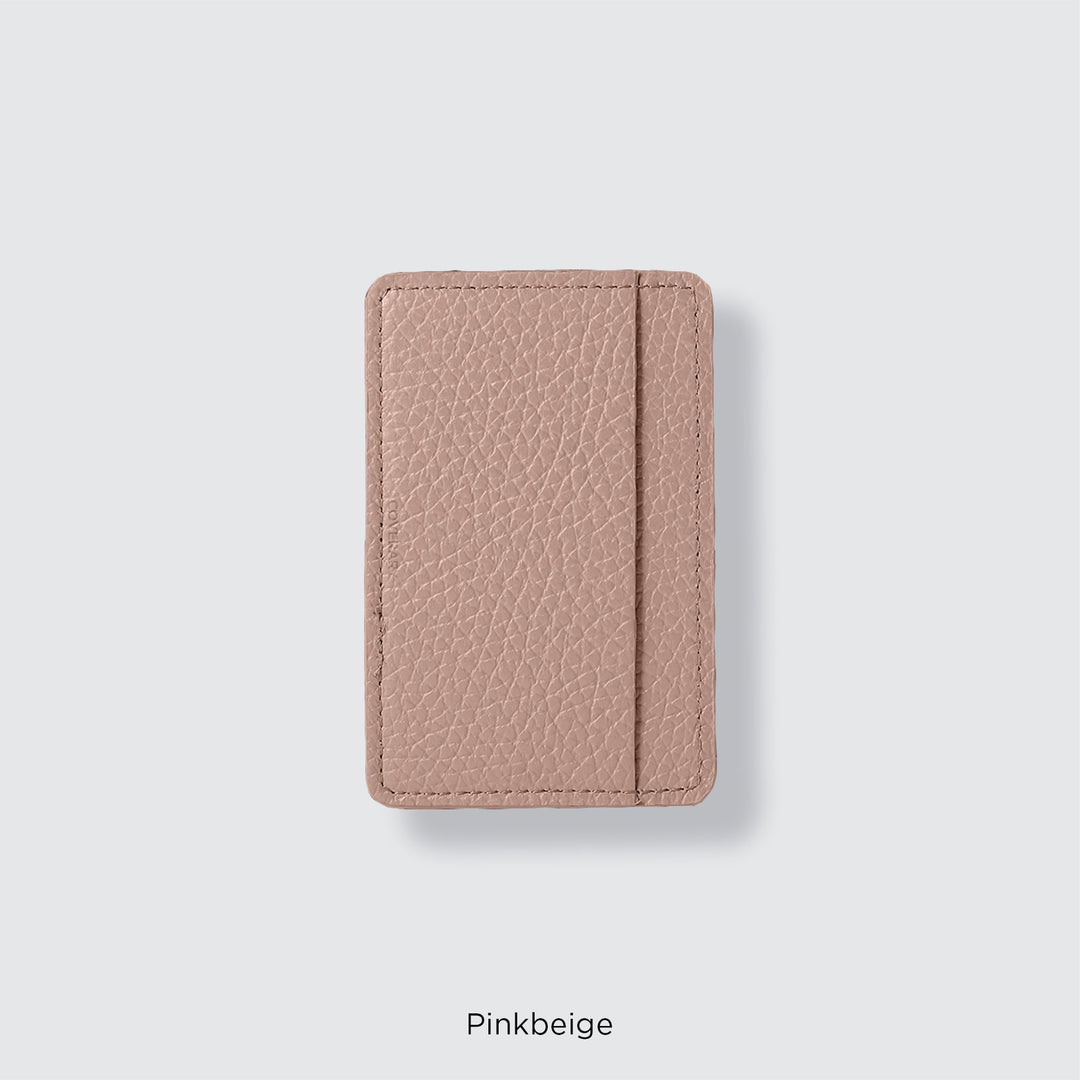 Pochette porte-cartes en cuir véritable compatible MagSafe, 32 couleurs, cuir italien grainé