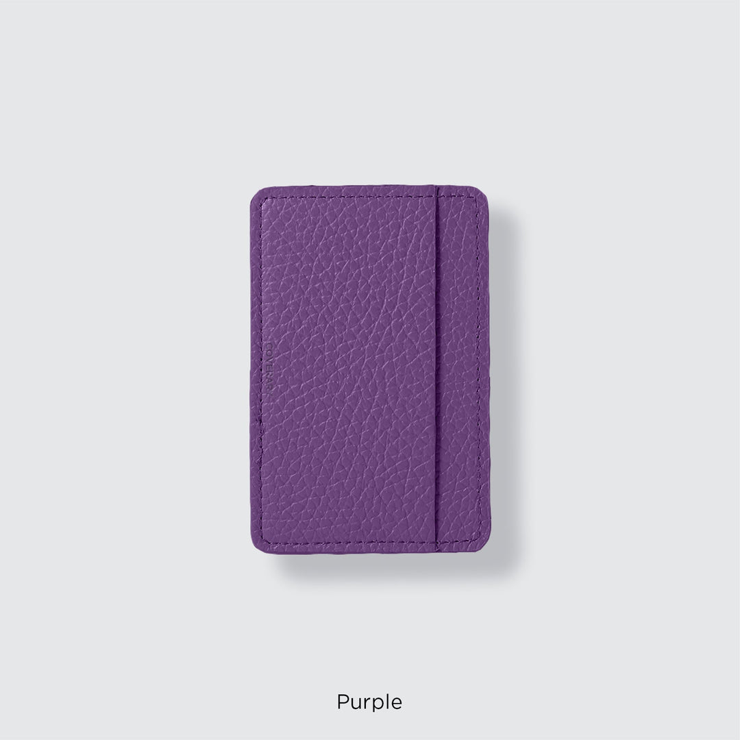 Pochette porte-cartes en cuir véritable compatible MagSafe, 32 couleurs, cuir italien grainé