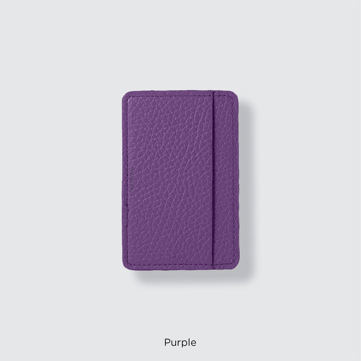 Pochette porte-cartes en cuir véritable compatible MagSafe, 32 couleurs, cuir italien grainé