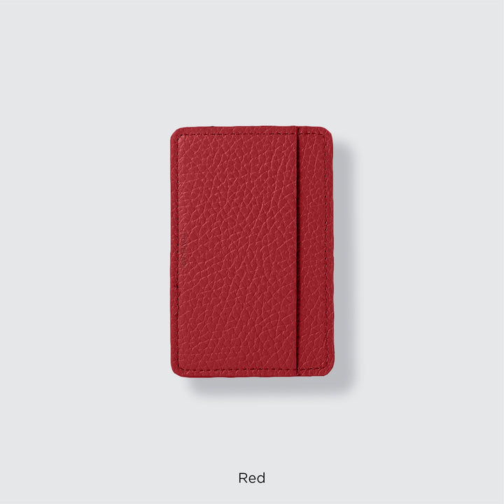 Pochette porte-cartes en cuir véritable compatible MagSafe, 32 couleurs, cuir italien grainé