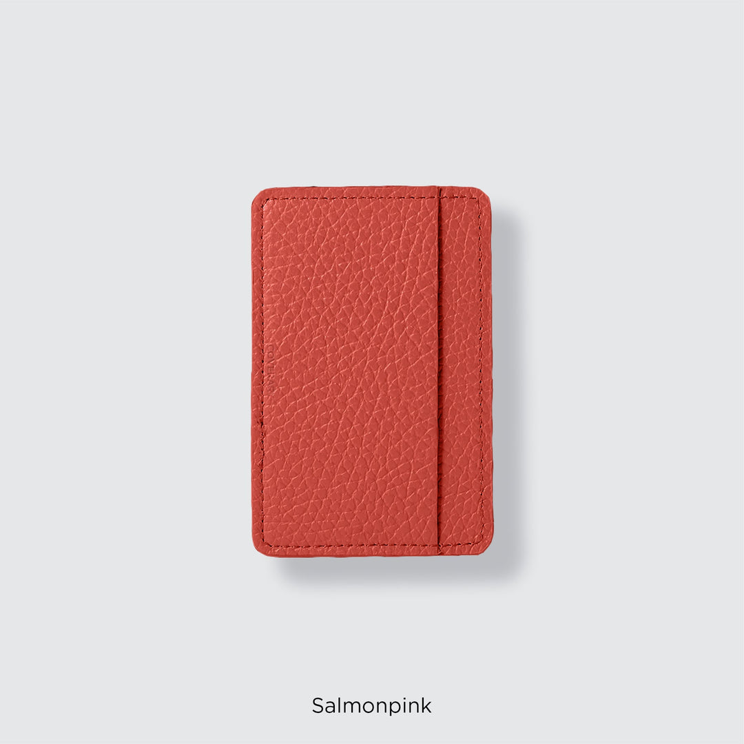Pochette porte-cartes en cuir véritable compatible MagSafe, 32 couleurs, cuir italien grainé