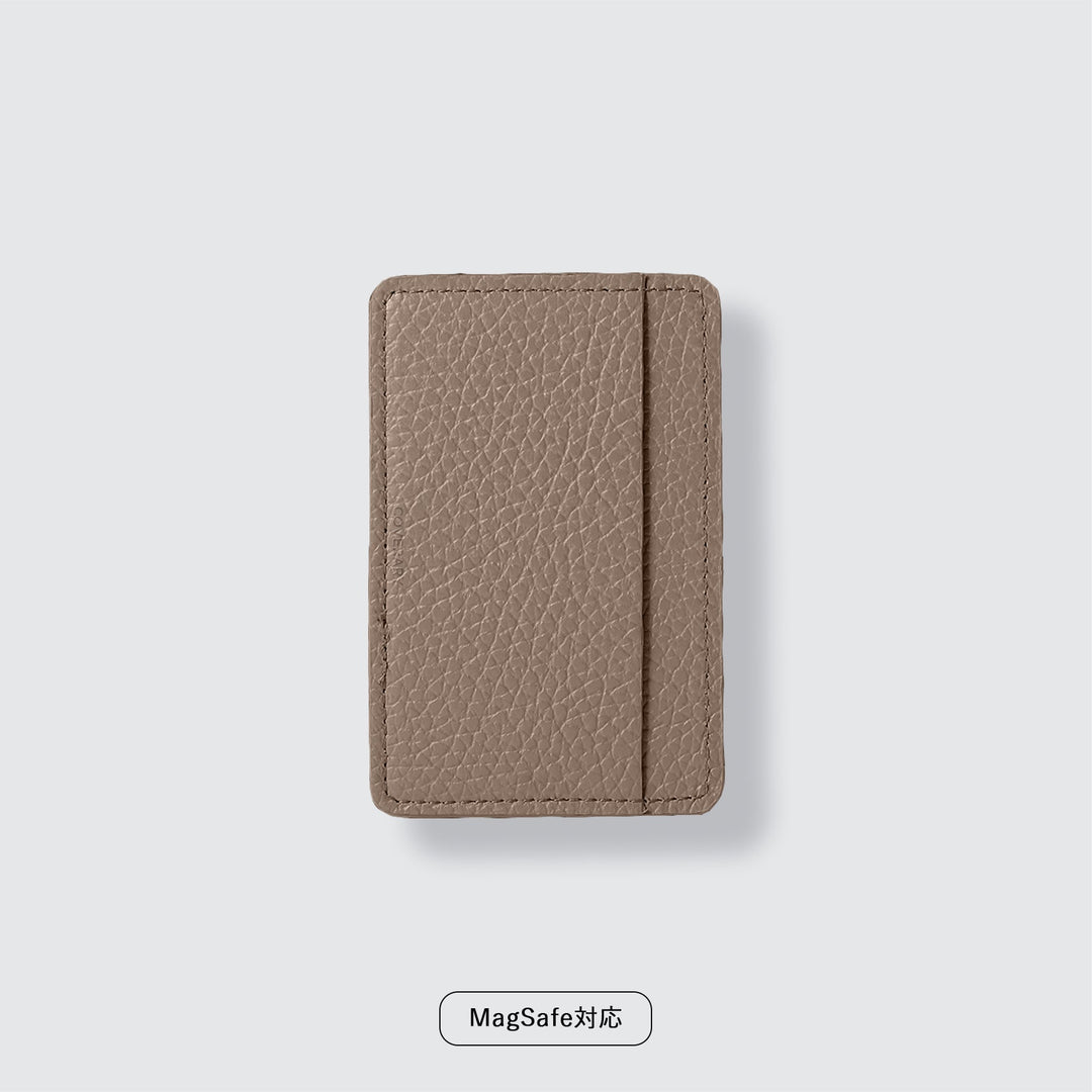 Pochette porte-cartes en cuir véritable compatible MagSafe, 32 couleurs, cuir italien grainé