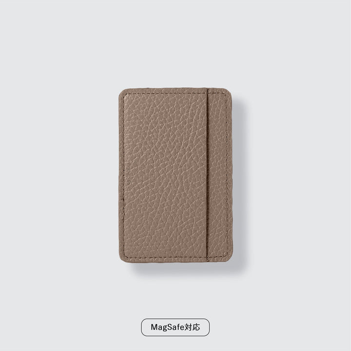 Pochette porte-cartes en cuir véritable compatible MagSafe, 32 couleurs, cuir italien grainé