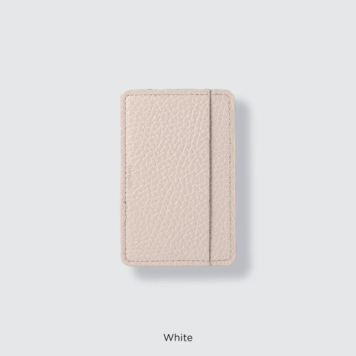 Pochette porte-cartes en cuir véritable compatible MagSafe, 32 couleurs, cuir italien grainé