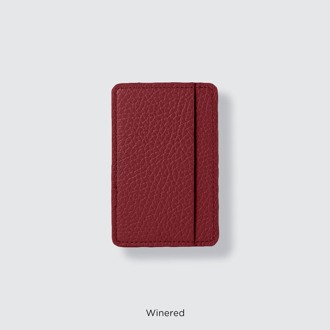 Pochette porte-cartes en cuir véritable compatible MagSafe, 32 couleurs, cuir italien grainé