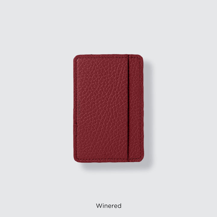 Pochette porte-cartes en cuir véritable compatible MagSafe, 32 couleurs, cuir italien grainé