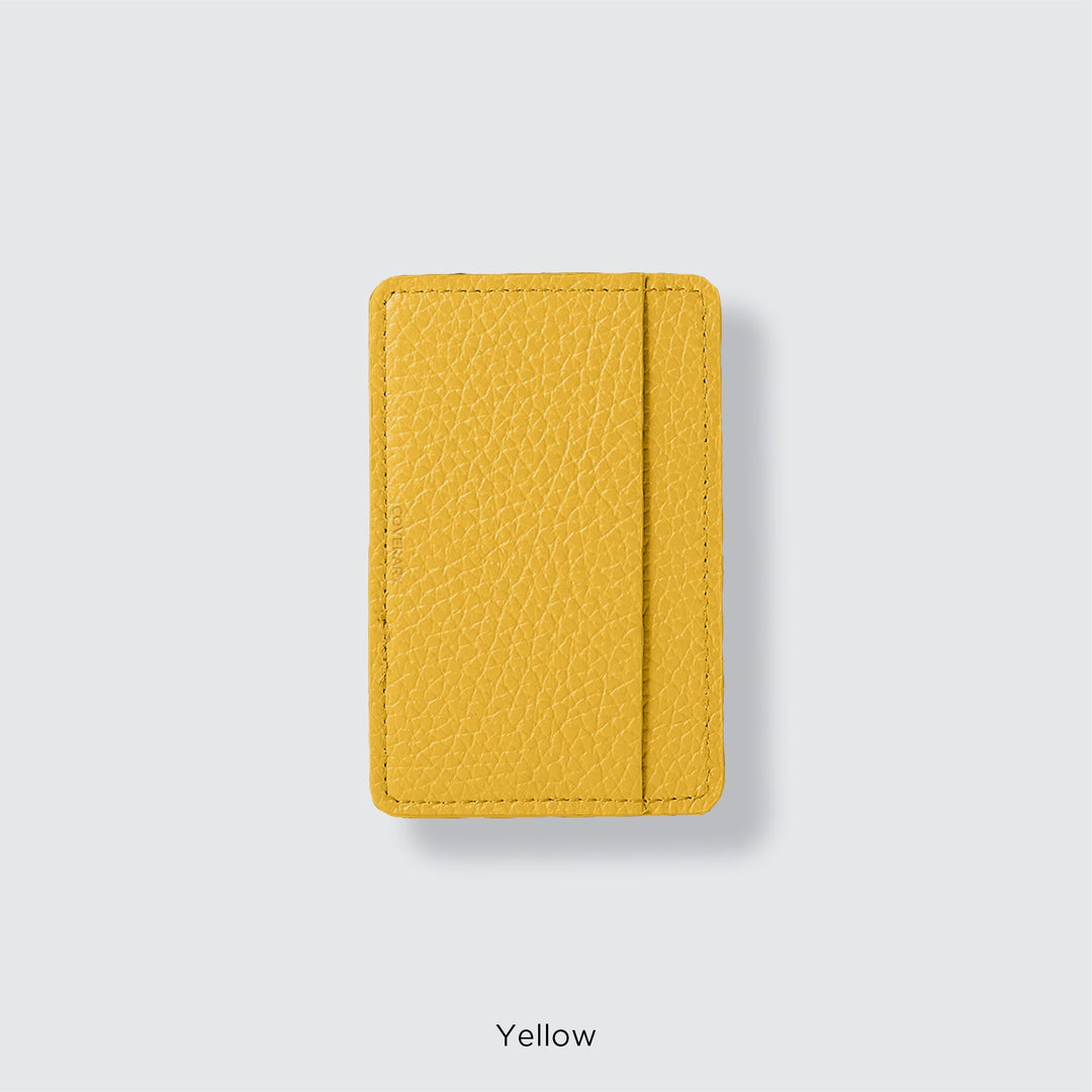 Pochette porte-cartes en cuir véritable compatible MagSafe, 32 couleurs, cuir italien grainé