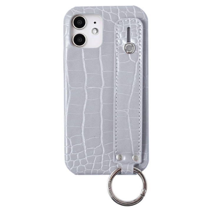 Vegan leather crocodile pattern pastel with hand belt back case Xperia series