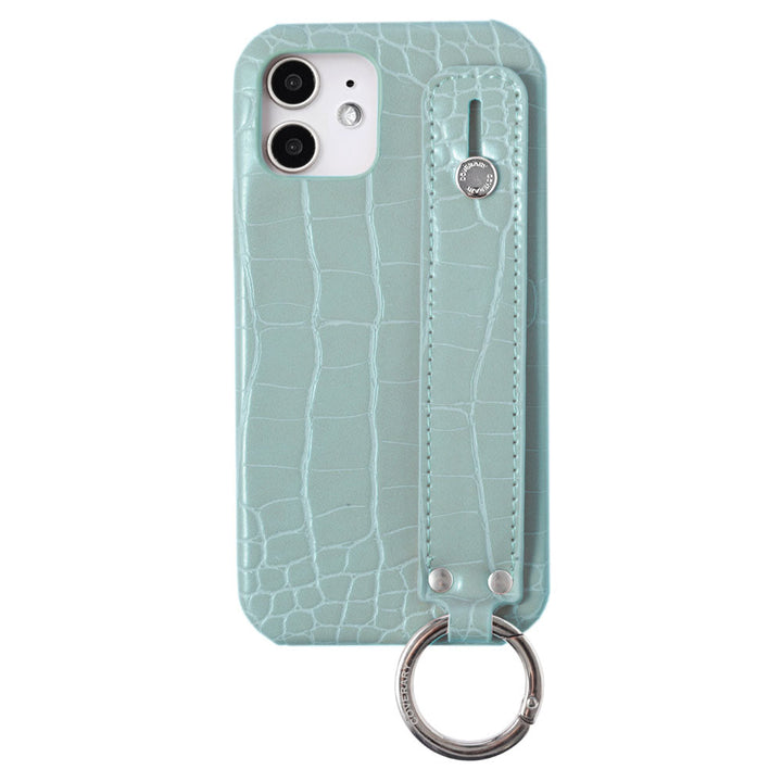 Vegan leather crocodile pattern pastel with hand strap back case for Google Pixel series
