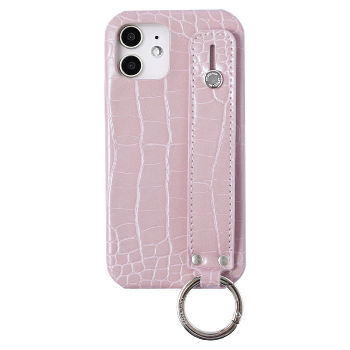 Vegan leather crocodile pattern pastel with hand belt back case Xperia series