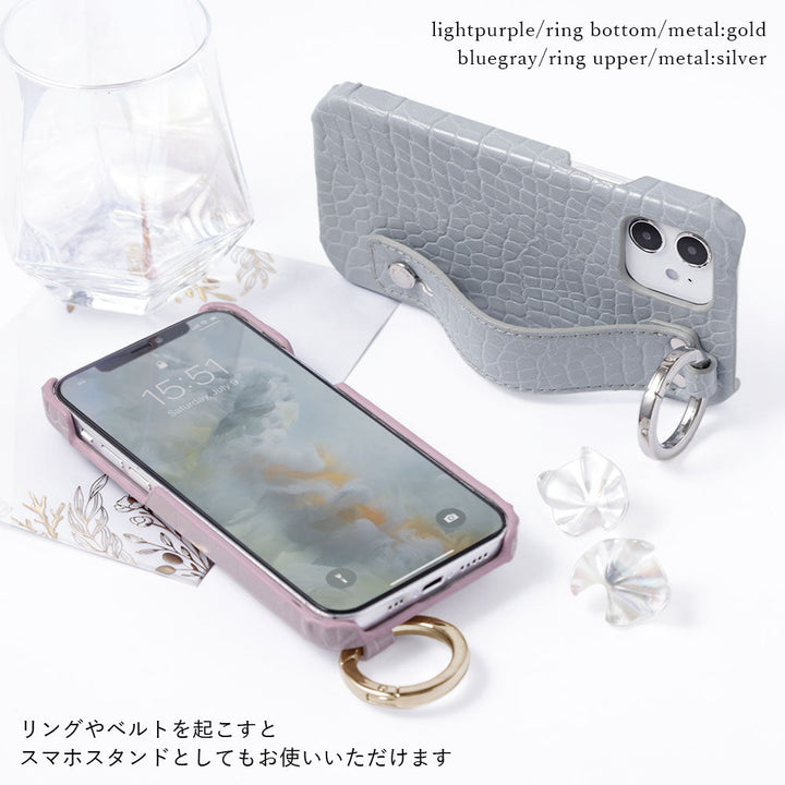 Vegan leather crocodile pattern pastel with hand strap back case for Google Pixel series