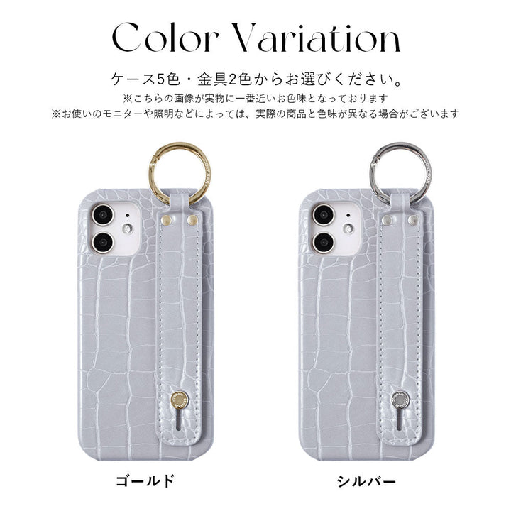 Vegan leather crocodile pattern pastel with hand strap back case for Google Pixel series