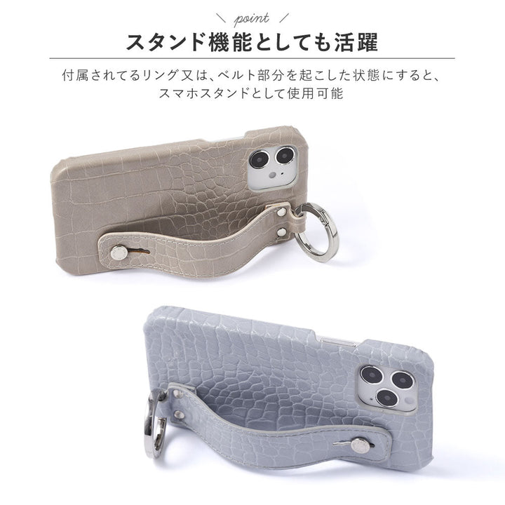 Vegan leather crocodile pattern pastel with hand strap back case for Google Pixel series