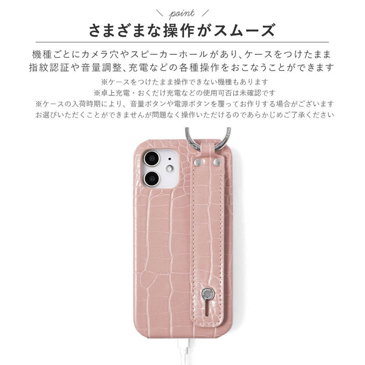 Vegan leather crocodile pattern pastel with hand strap back case for Google Pixel series