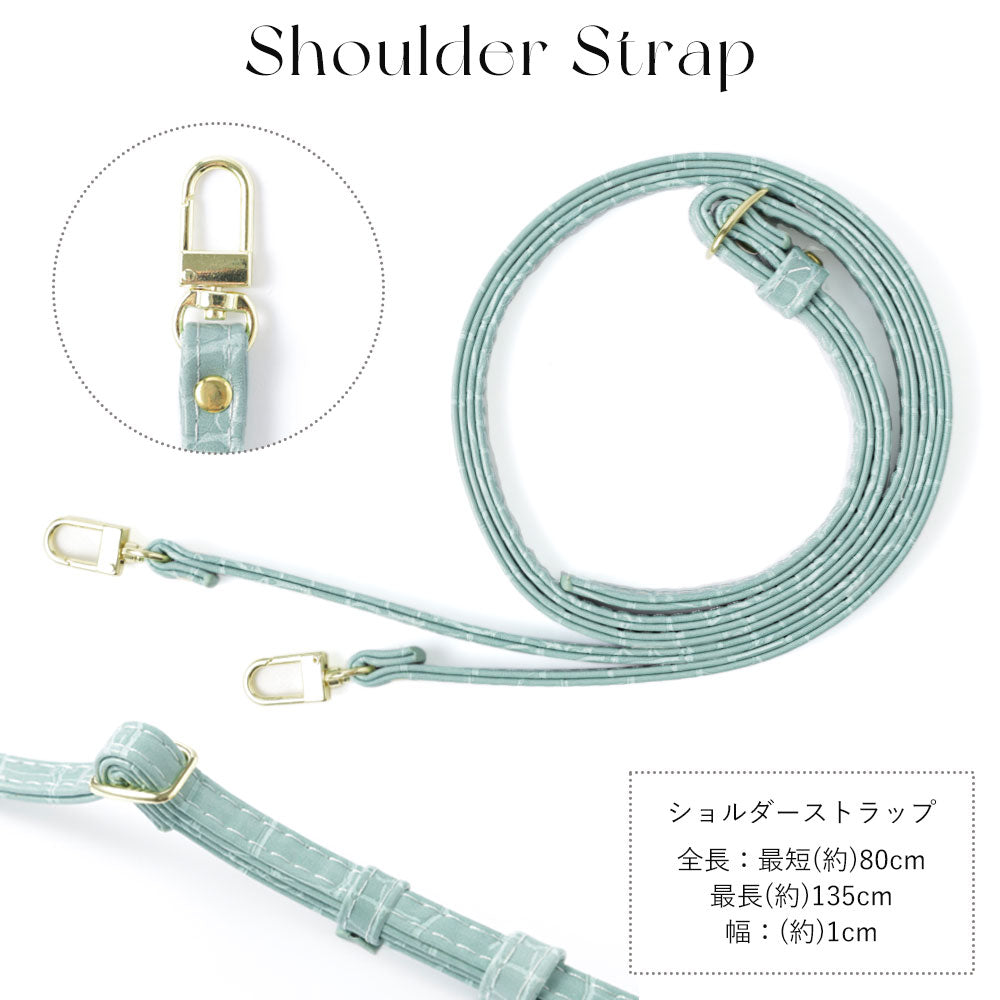 Vegan leather crocodile pattern pastel hand belt & shoulder strap attached back case for Xperia series