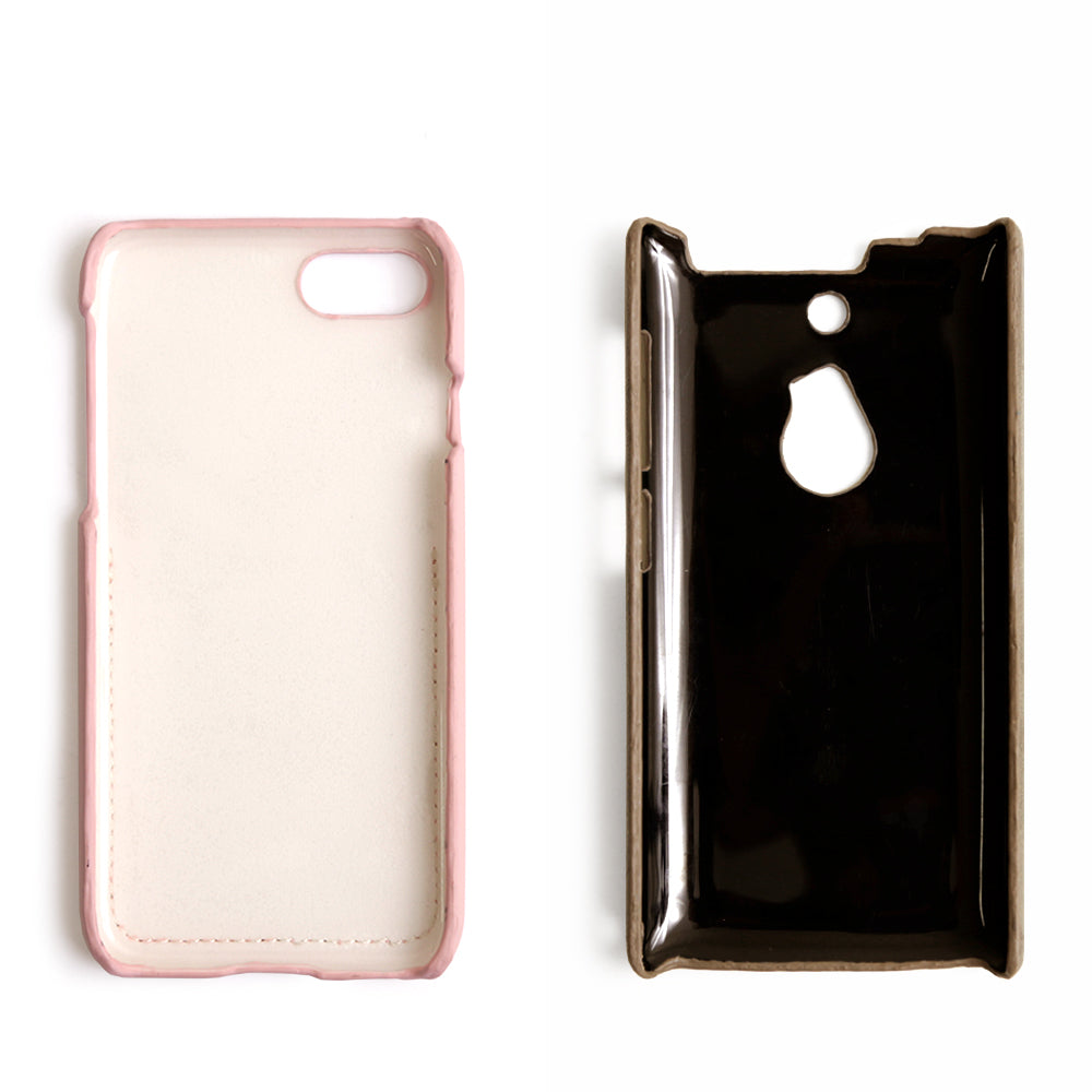 Vegan leather cat-shaped pocket back case with name engraving for Xperia series