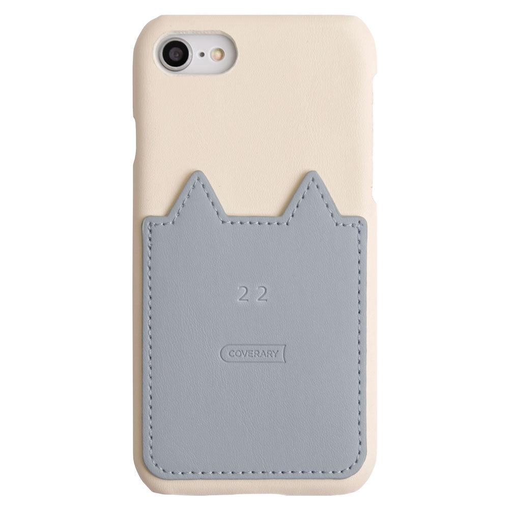 Vegan leather cat-shaped pocket back case with name engraving for Xperia series
