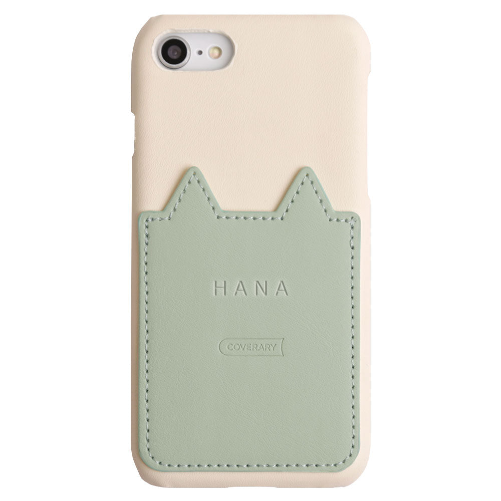 Vegan leather cat-shaped pocket back case with name engraving for Google Pixel series