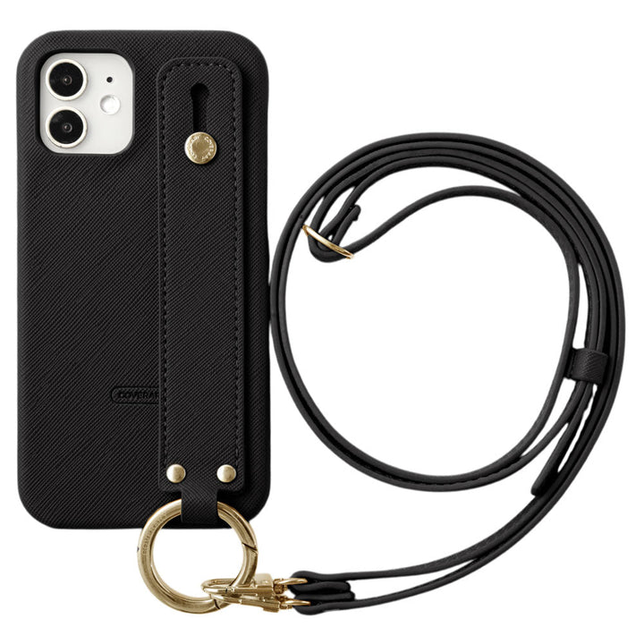 Vegan Leather Classic Hand Belt & Shoulder Strap Back Case for iPhone Series