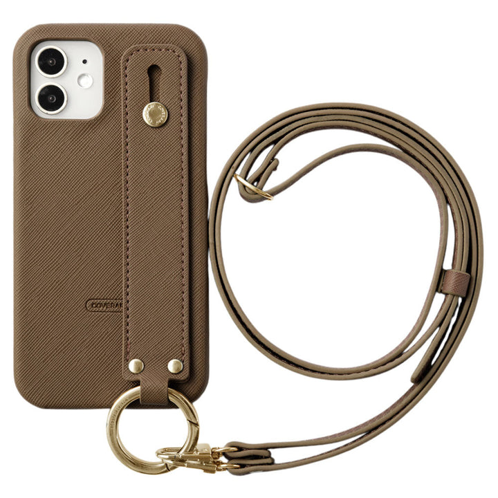 Vegan Leather Classic Hand Belt & Shoulder Strap Back Case for iPhone Series