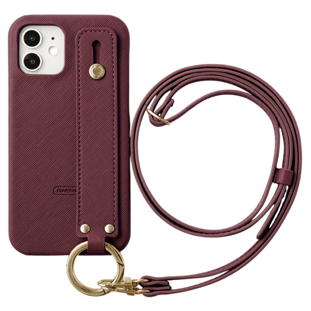 Vegan Leather Classic Hand Belt & Shoulder Strap Back Case for iPhone Series