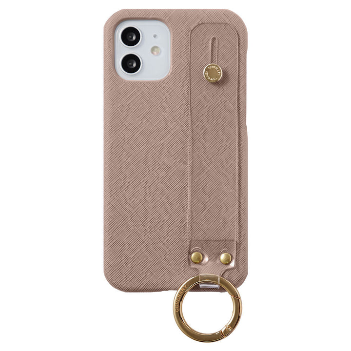 Vegan Leather Classic Clear Hand Belt Attached Back Case Galaxy Series