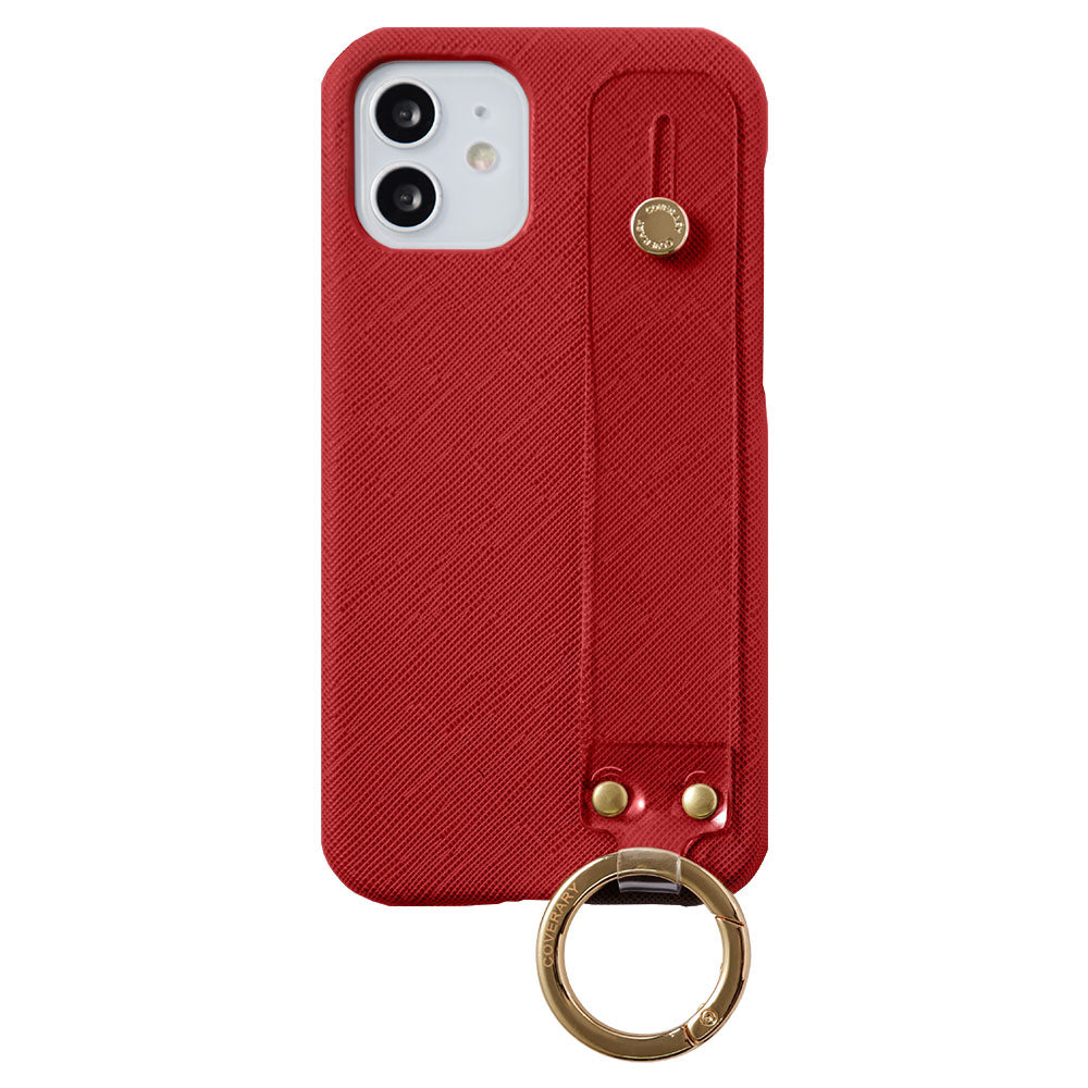 Vegan leather classic clear hand belt attached back case