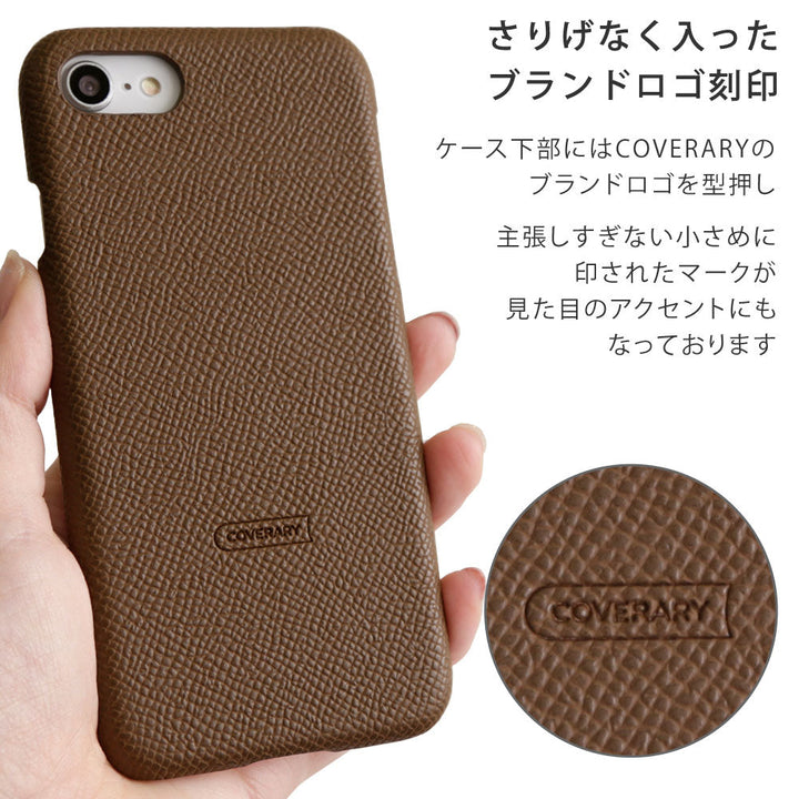 Vegan leather basic color back case with finger strap for iPhone series